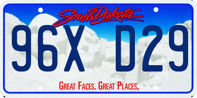 SD license plate 96XD29