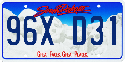 SD license plate 96XD31