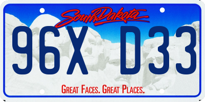 SD license plate 96XD33