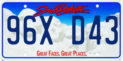 SD license plate 96XD43