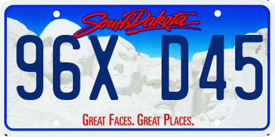 SD license plate 96XD45