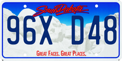 SD license plate 96XD48