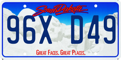 SD license plate 96XD49