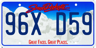 SD license plate 96XD59