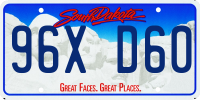 SD license plate 96XD60