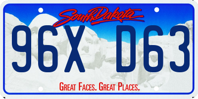 SD license plate 96XD63