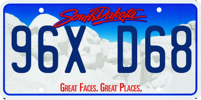 SD license plate 96XD68