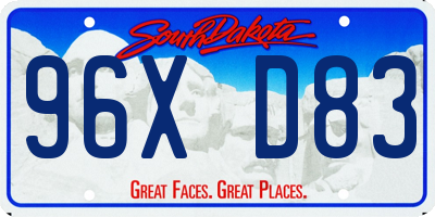 SD license plate 96XD83