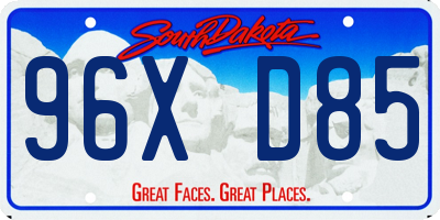 SD license plate 96XD85