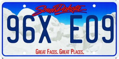 SD license plate 96XE09