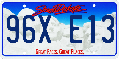 SD license plate 96XE13
