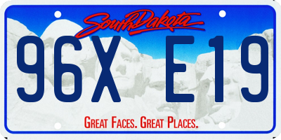 SD license plate 96XE19
