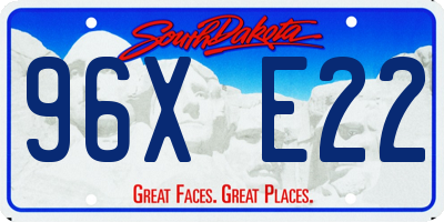 SD license plate 96XE22