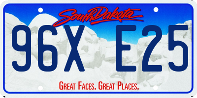 SD license plate 96XE25