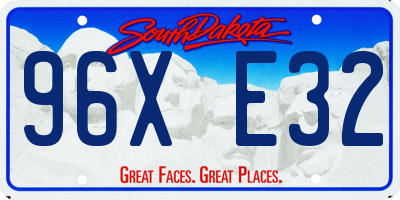 SD license plate 96XE32