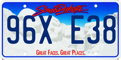 SD license plate 96XE38