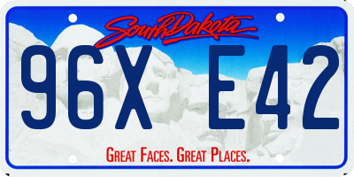 SD license plate 96XE42