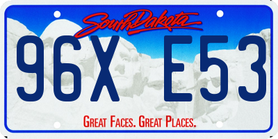SD license plate 96XE53