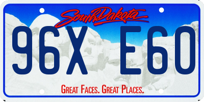 SD license plate 96XE60