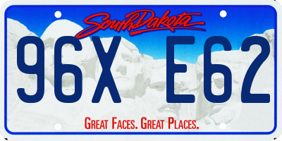 SD license plate 96XE62
