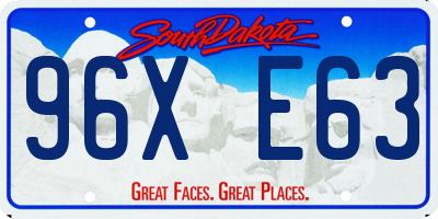 SD license plate 96XE63