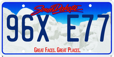 SD license plate 96XE77
