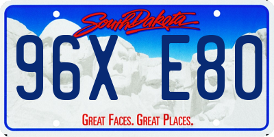 SD license plate 96XE80