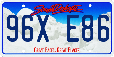 SD license plate 96XE86