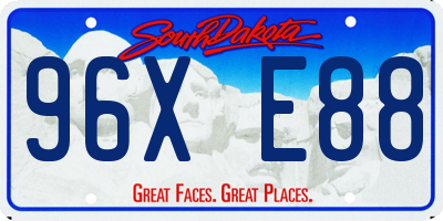 SD license plate 96XE88