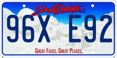 SD license plate 96XE92
