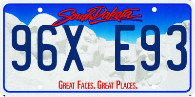 SD license plate 96XE93