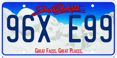 SD license plate 96XE99
