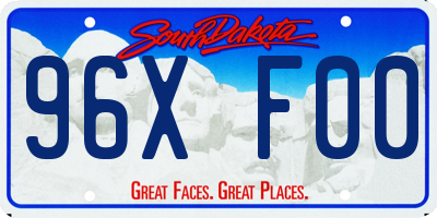 SD license plate 96XF00