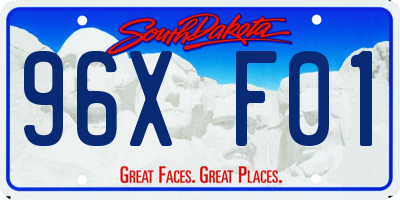SD license plate 96XF01