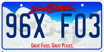 SD license plate 96XF03