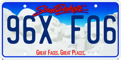 SD license plate 96XF06