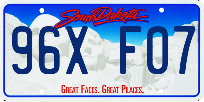 SD license plate 96XF07