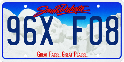 SD license plate 96XF08