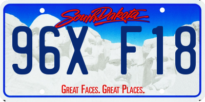 SD license plate 96XF18