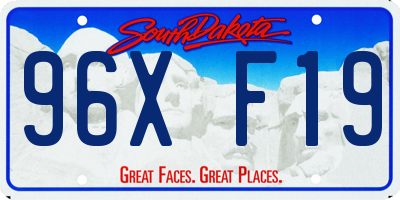 SD license plate 96XF19
