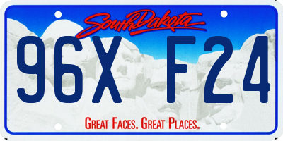 SD license plate 96XF24