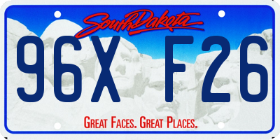 SD license plate 96XF26