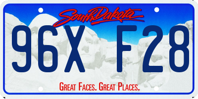 SD license plate 96XF28