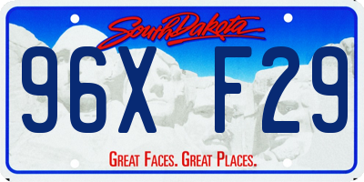 SD license plate 96XF29