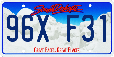 SD license plate 96XF31