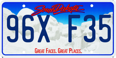 SD license plate 96XF35