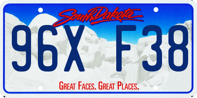 SD license plate 96XF38