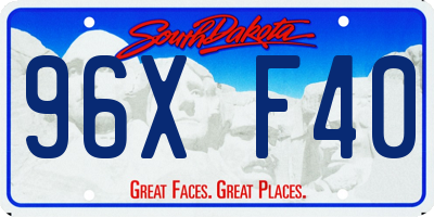 SD license plate 96XF40