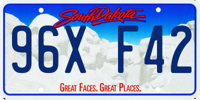 SD license plate 96XF42