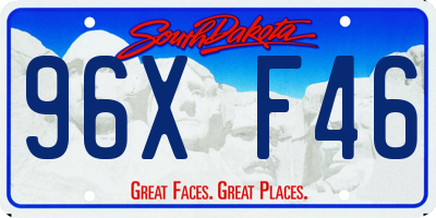 SD license plate 96XF46